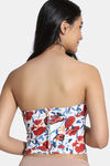 Zivame Non-Padded Short Slip Corset - Red Print — thumbnail 3